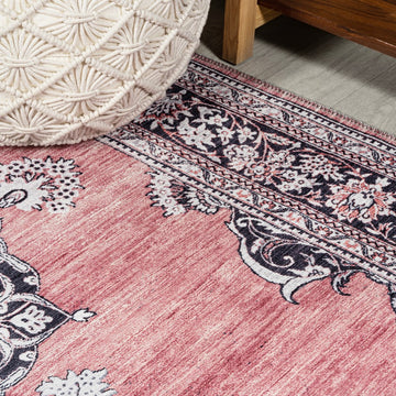 Bausch Bohemian Distressed Chenille Machine-washable Area Rug